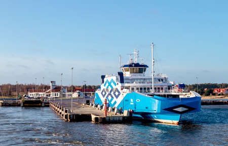 Virtsu, LÃ¤Ã¤nemaa/Estonia-09JAN2020. Leaving Muhumaa and Saaremaa from Kuivastu harbor with...