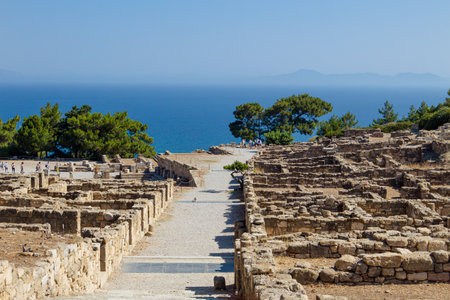 Kameiros, Rhodes, Greece-18JUN2025-Ancient city of Kamiros or Kameiros. Cultural heritage of the Dorian civilization.の写真素材