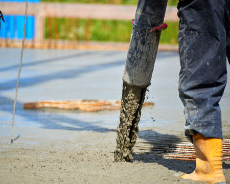 construction site pouring concrete