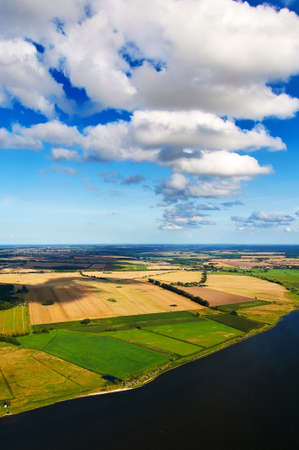 aerial view of fields