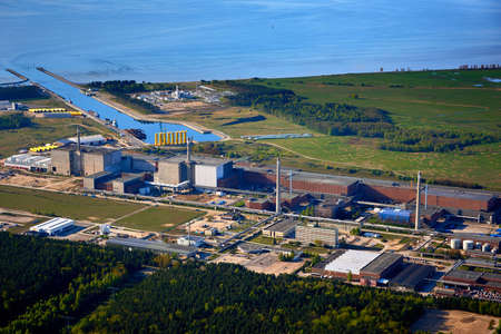 nuclear power station near baltic seaの写真素材