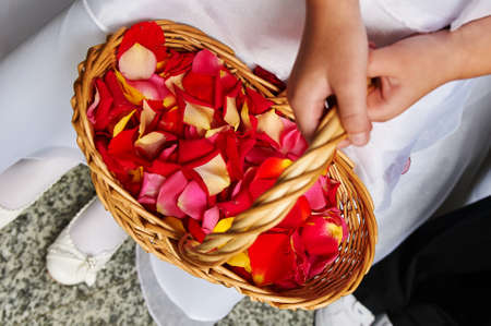 rose leafs for wedding ceremonyの写真素材