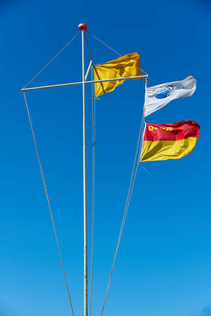 Bathing prohibition at baltic seaの写真素材