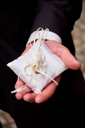 showing wedding rings before ceremony