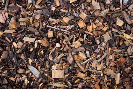 closeup of  wooden mulch