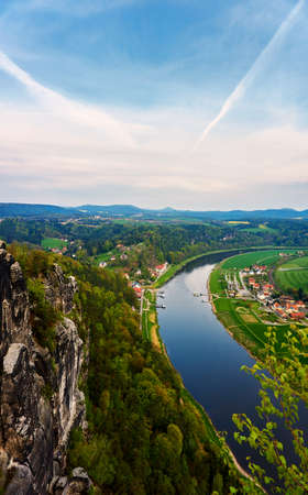 rocky countryside in saxonyの写真素材