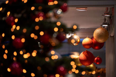 christmas glitter ball baubleの写真素材