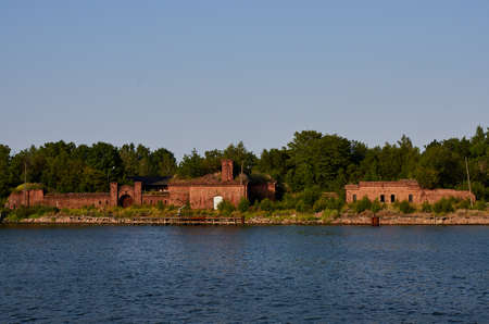 ruins of an old harbour and fortress in Gdansk Polandのeditorial素材
