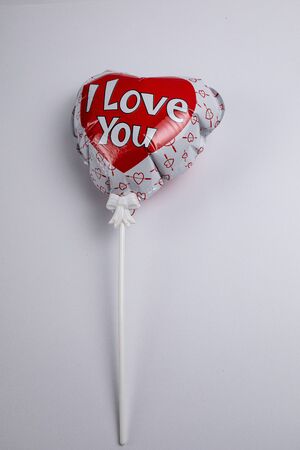 Balloon as a heart with I love you for Valentine's Dayの写真素材