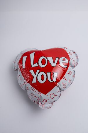 Balloon as a heart with I love you for Valentine's Dayの写真素材