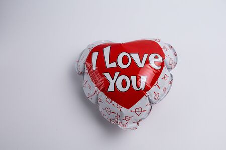 Balloon as a heart with I love you for Valentine's Dayの写真素材