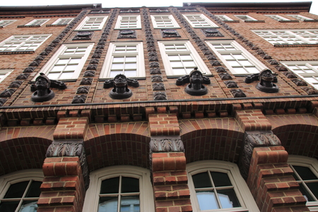 View of the facade of the David watch in Hamburg St. Pauliの写真素材