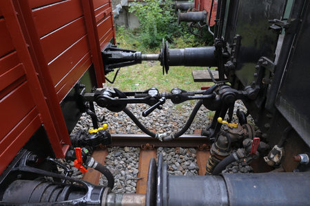 Buffer and clutch on an old railroad car
