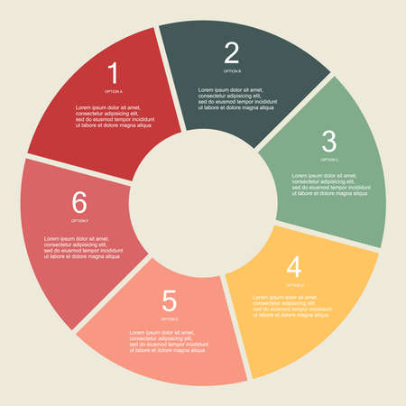 Circular Six Step info graphic illustration