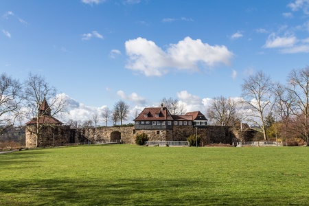 View in front of the Castle Esslingen, Germanyのeditorial素材