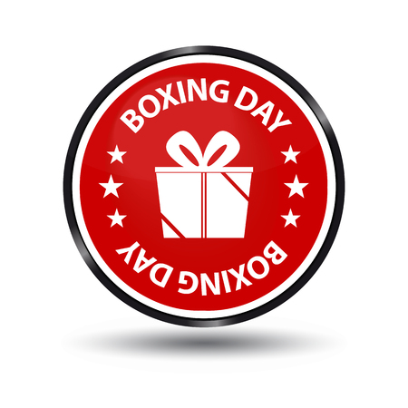Red Boxing Day Glossy Buttonのイラスト素材