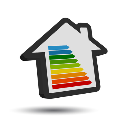 New Energy Class Table - 3D House Icon With Shadowのイラスト素材