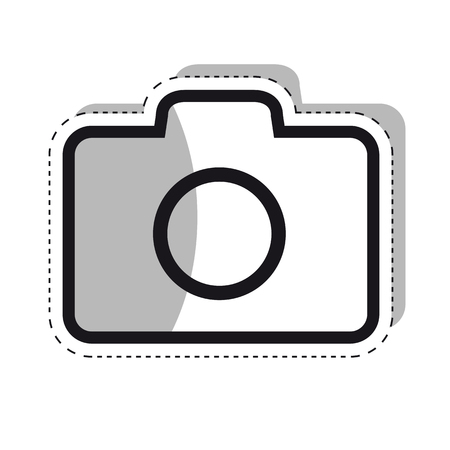 Photography camera icon for apps and websites - Outline Vector with Shadowのイラスト素材