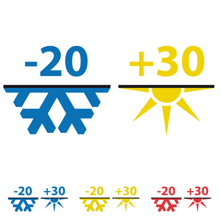 Temperature winter summer iconsのイラスト素材