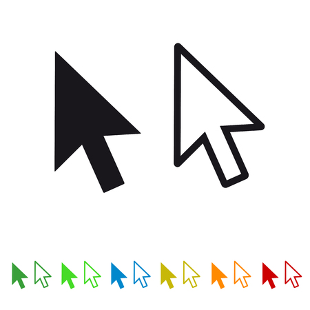 Computer mouse click pointer arrow flat icon for apps and websites.のイラスト素材