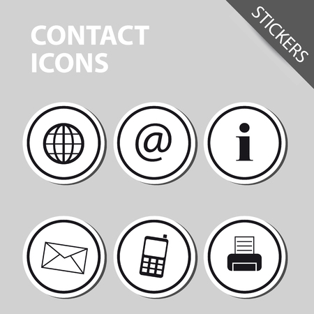 Different contact icons - Sticker vectorのイラスト素材