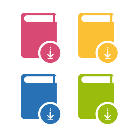 Book Download Icon - Colorful Vector Setのイラスト素材