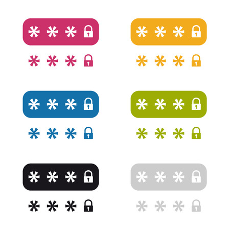 Locked Password Field - Colorful Vector Illustration - Isolated On White Backgroundのイラスト素材