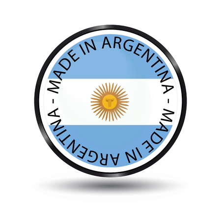 Made In Argentina Glossy Buttonのイラスト素材