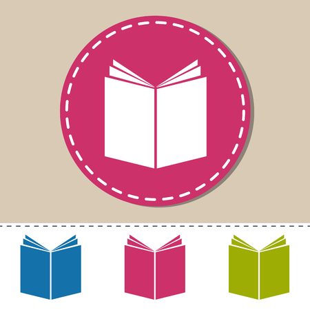 Open Book Icons . Colorful Vector Set isolated On White Backgroundのイラスト素材