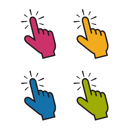 Computer Mouse Klick Pointer - Colorful Vector Illustration - Isolated On White Backgroundのイラスト素材