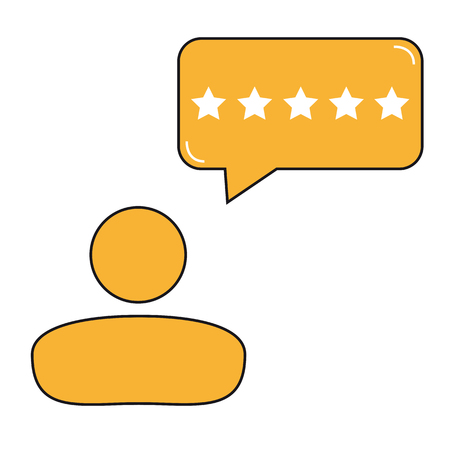 Consumer or customer product rating bubble icon - For apps and web applicationsのイラスト素材