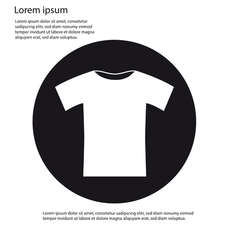 white t-shirt in black circle, isolated vector illustrationのイラスト素材
