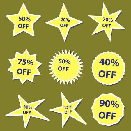 Business promo discount star labelsのイラスト素材