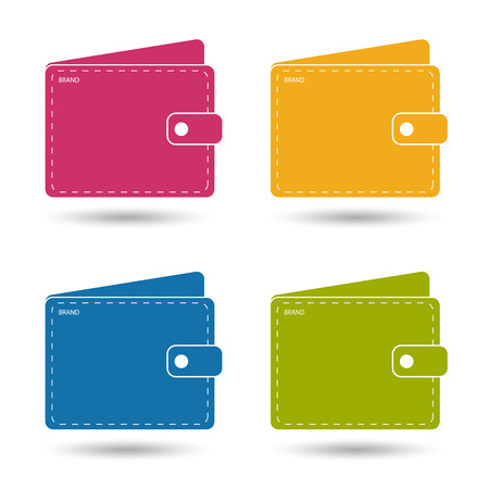 Wallet Icon - Colorful Vector Illustration  Isolated On White Backgroundのイラスト素材