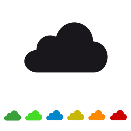 Cloud flat icon for apps and websitesのイラスト素材