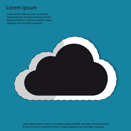 Cloud Flat Sticker Icon For Apps And Websites Vector illustration.のイラスト素材