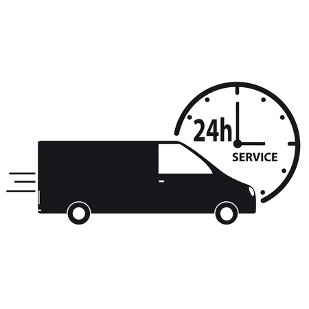 24h delivery truck iconのイラスト素材
