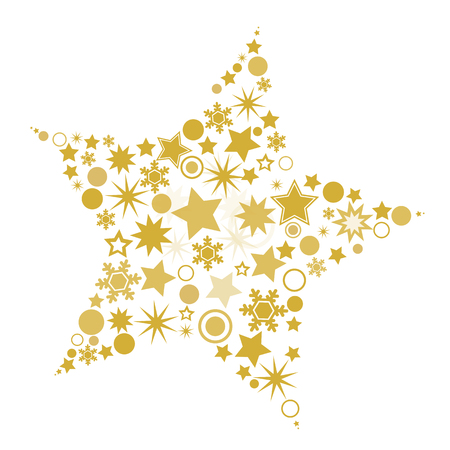 Golden xmas star - Vector graphicのイラスト素材