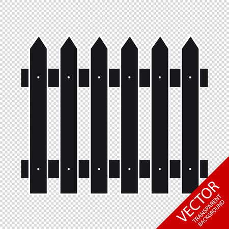 Fence Vector Icon - Isolated On Transparent Backgroundのイラスト素材