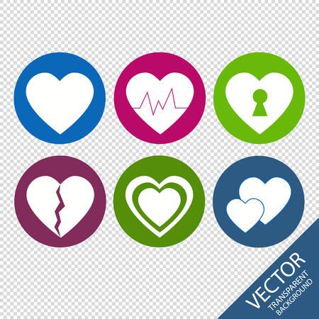Heart Collection - Vector Illustration - Isolated On Transparent Backgroundのイラスト素材
