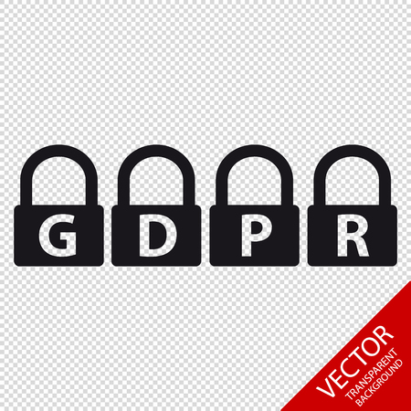 GDPR Lock Icons - Vector Illustration - Isolated On Transparent Backgroundのイラスト素材