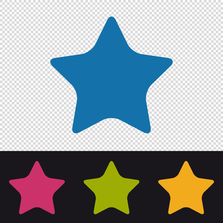 Star Button - Favorite Icon - Colorful Vector Illustration - Isolated On Transparent Backgroundのイラスト素材