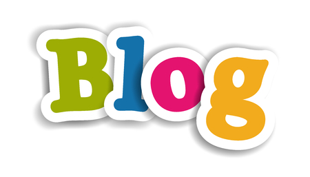 Blog Letters - Colorful Vector Illustration - Isolated On White Background With Shadowのイラスト素材