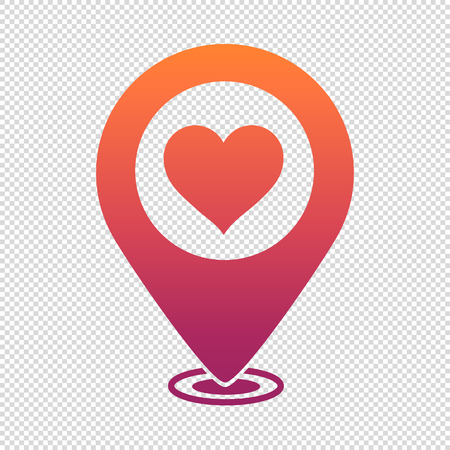 Map Pointer With Heart - Vector Illustration - Isolated On Transparent Backgroundのイラスト素材