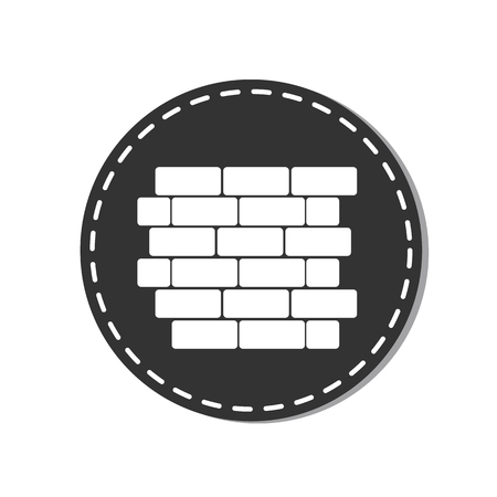 Brick Wall Icon - Vector Illustration - Isolated On White Backgroundのイラスト素材