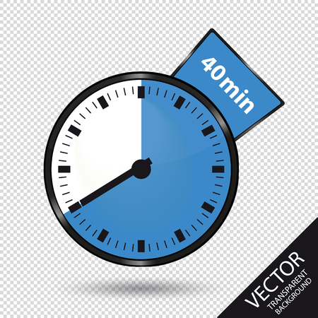 Timer 40 Minutes - Vector Illustration - Isolated On Transparent Backgroundのイラスト素材
