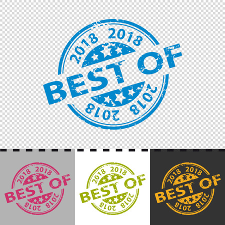 Rubber Stamp Seal - Best Of 2018 - Vector Illustrationのイラスト素材