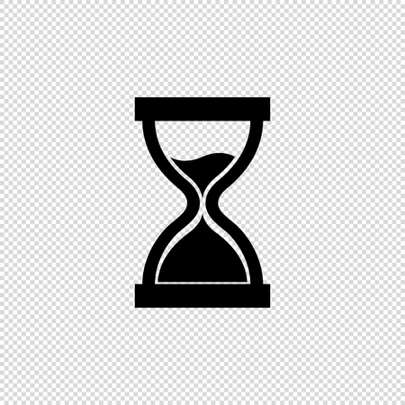 Hourglass Icon - Black Vector Illustration - Isolated On Transparent Backgroundのイラスト素材