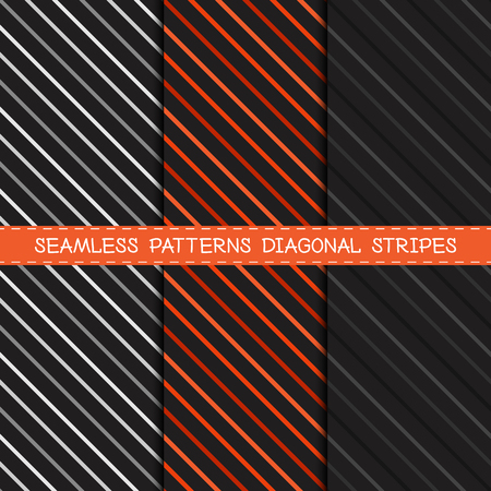 Seamless Pattern Background - Diagonal Stripes Set - Vector Illustrationのイラスト素材