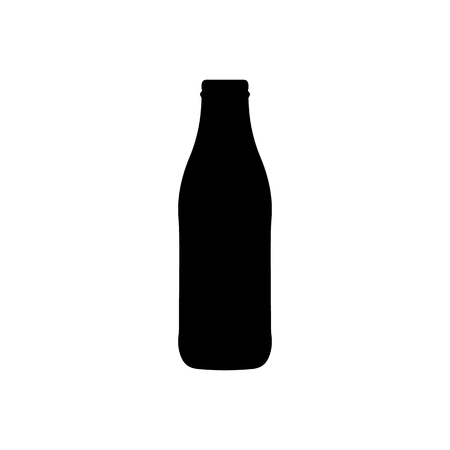 Empty Bottle Silhouette - Black Vector Illustration - Isolated On White Backgroundのイラスト素材